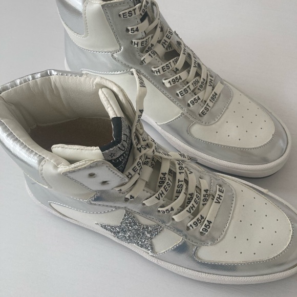 Vintage Havana Silver Glitter Star High Top Sneakers / NWOT - Picture 5 of 10